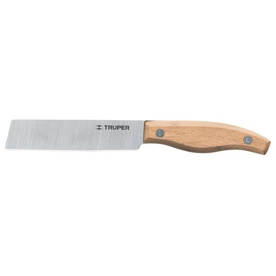 Oltókés, rozsdamentes penge, lakkozott fa nyél, teljes hossz: 18cm