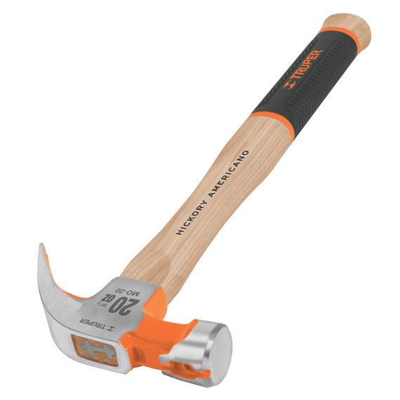 Szöghúzó kalapács, lakkozott fa nyél, 41cm, csúszásmentes markolat, 0,85kg