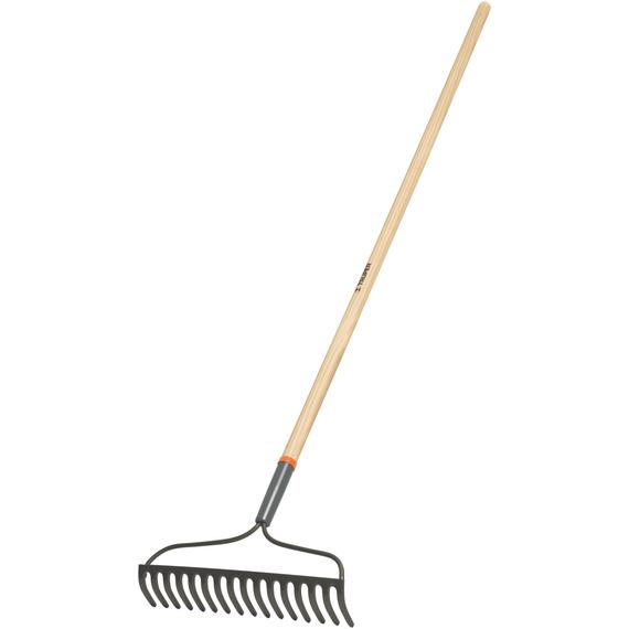 Gereblye, 16 fog, 41cm széles kovácsolt fej, teljes hossz: 152cm