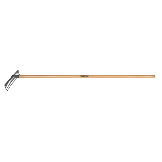 Gereblye, 14 fog, 35cm széles karbonacél fej, fa nyél, teljes hossz: 150cm