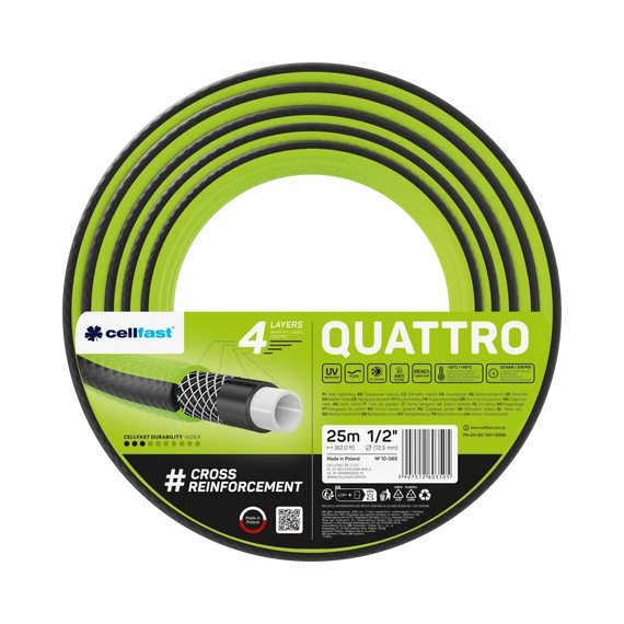 CELLFAST Locsolótömlő 4 rétegű QUATTRO 1/2" 25 m