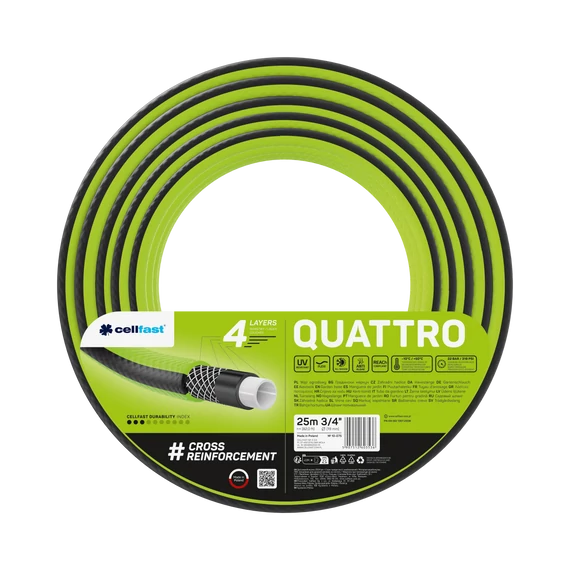 CELLFAST Locsolótömlő 4 rétegű QUATTRO 3/4" 25 m