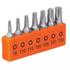 Kép 1/2 - Torx bitfej készlet, 7 db, 25mm, S2 acél, méretek: T9, T10, T15, T20,T25, T27, T30